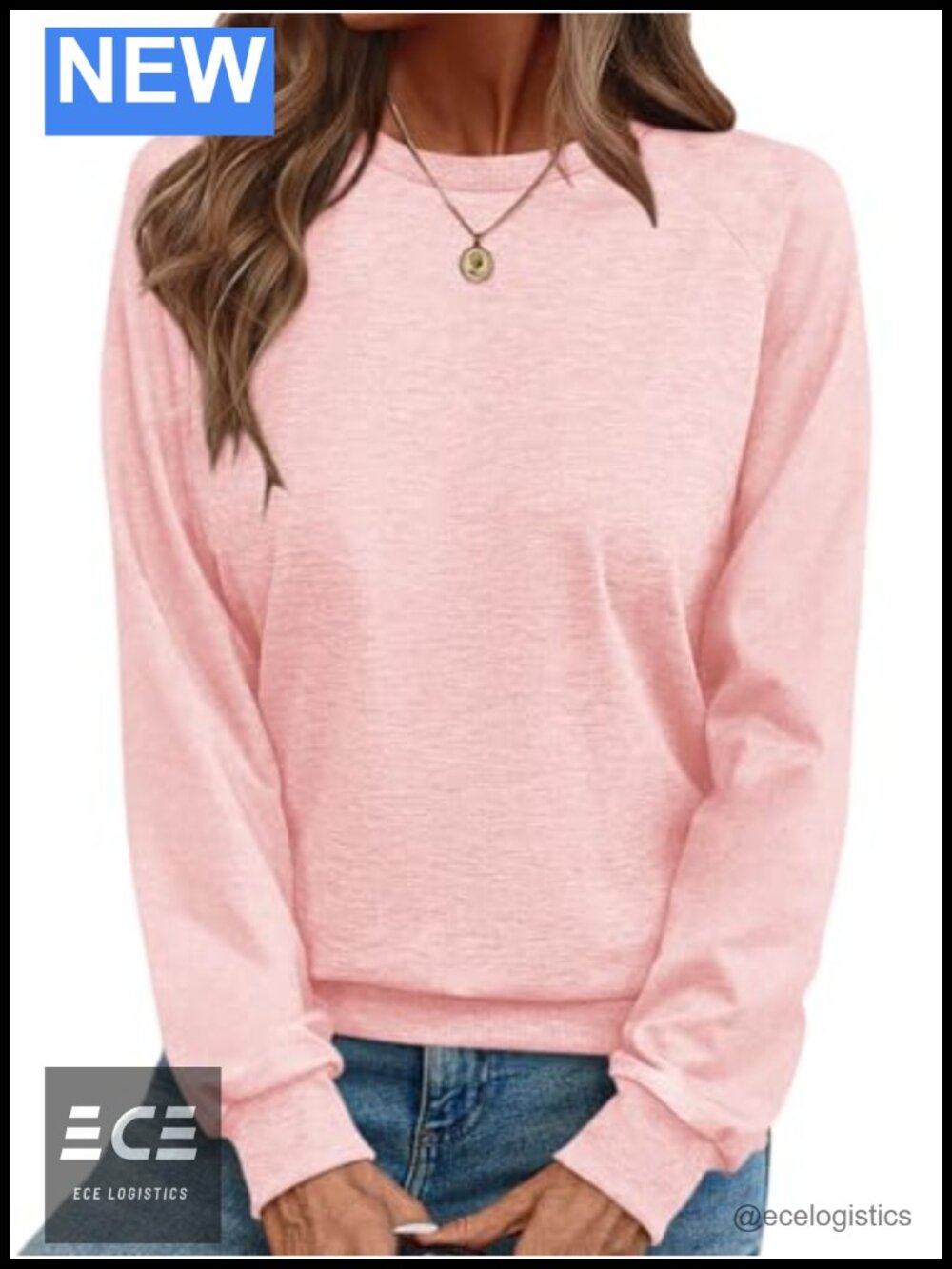 Women's Lightweight Raglan Sleeve Crewneck Sweatshirt Tunic Top